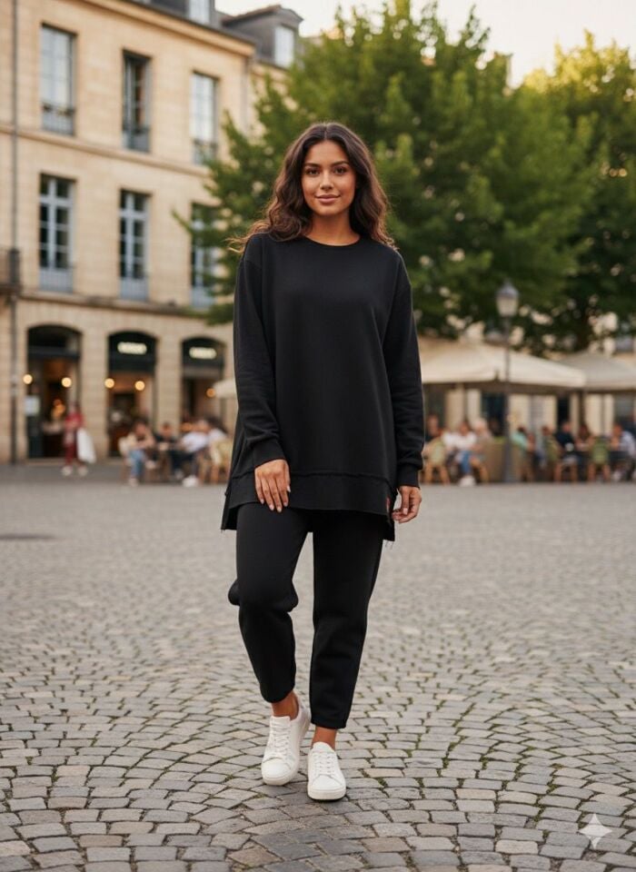 SİYAH 2 İplik Alt Üst Takım – Standart Beden