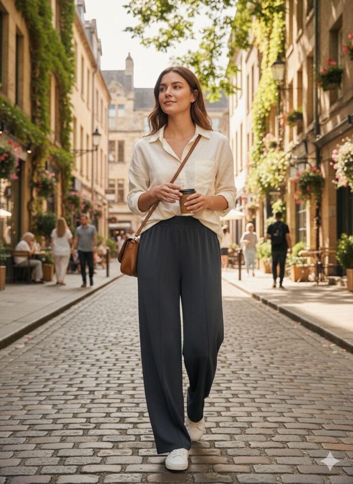 Mevsimlik Rahat Kesim Kadın Pantolon Siyah