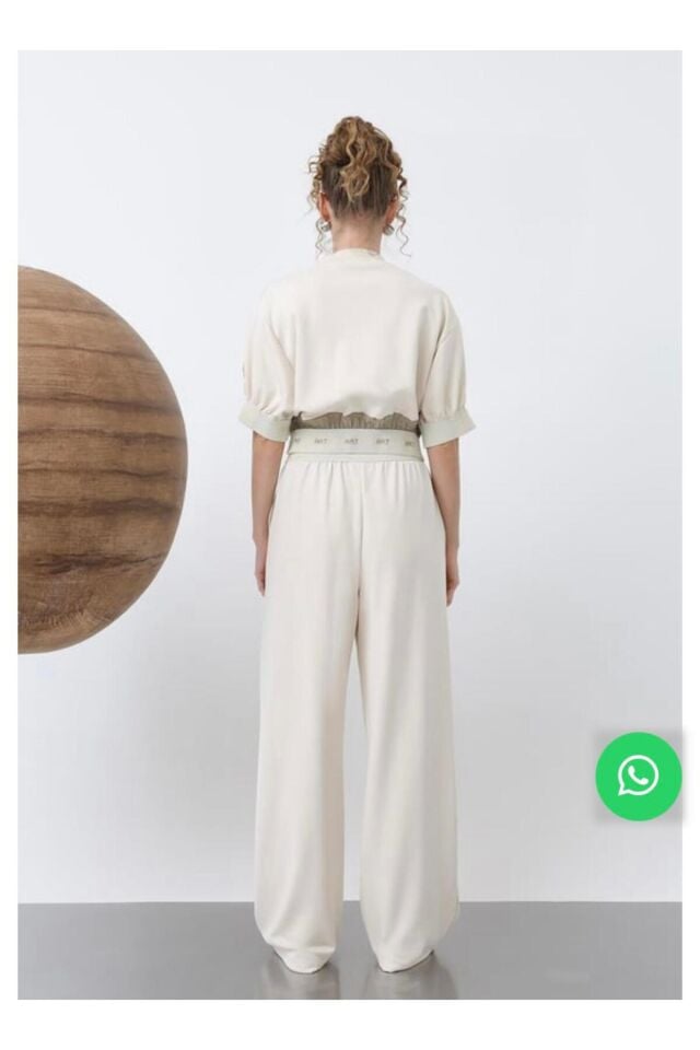 32130 Kadın Lastiği Nakış Detaylı Bluz