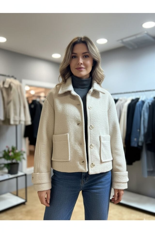 Kadın Mont Keçe Kumaş