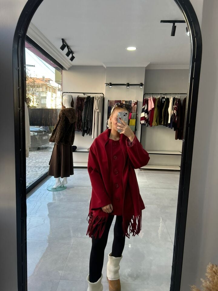 Püsküllü Kaşe Kaban